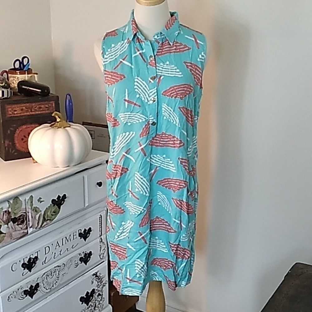 Escapada medium blue summer beach dress tunic